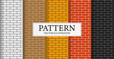 set of 5 patterns different textures brick vector image