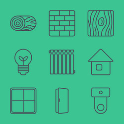 thin line icons set vector image