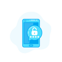 unlock with password mobile authentication icon vector image