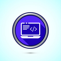 coding icon design web development blue vector image