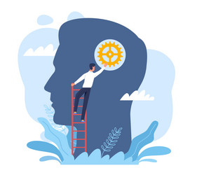Thinking Man with Gear - Problem Solving vector image