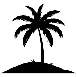 tropical palm tree silhouette on island graphic Vector Image