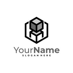 Creative cube logo hexagon design template Vector Image