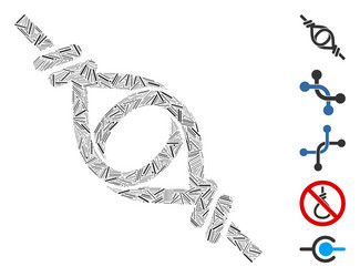 hatch collage knot loop connection icon vector image