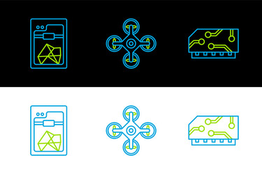 set line ram random access memory 3d printer vector image