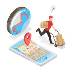 3d isometric flat of logistics vector image