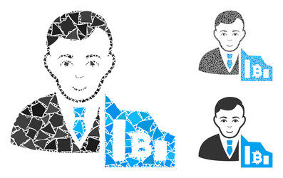 bitcoin trader composition icon rugged items vector image