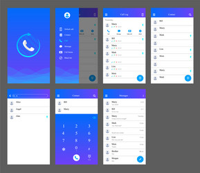 Call recorder ui design mobile user interface vector