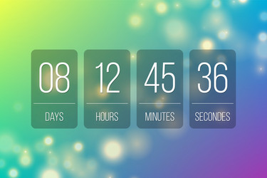 countdown flip clock timer web site template vector image