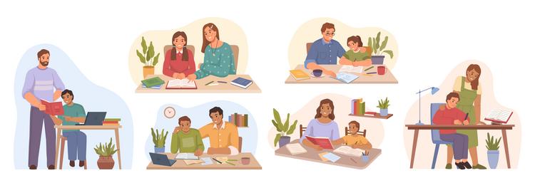 Doing homework Royalty Free Vector Image - VectorStock