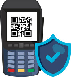 qr code inside dataphone design vector image