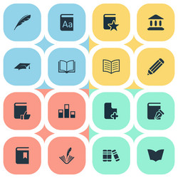 set of simple reading icons vector image