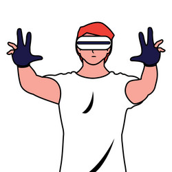 man using technology augmented reality vector image