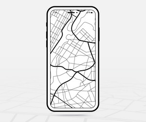 map gps navigation ux ui outlinesmartphone vector image