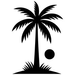 silhouette palm tree tropical island summer Vector Image