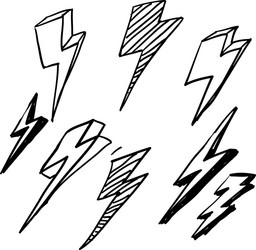 thunder doodle handdrawn cartoon style vector