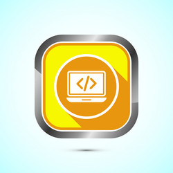 coding icon design web development yellow vector image