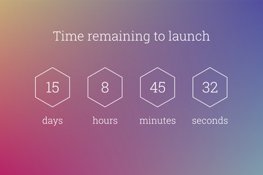 countdown clock timer web site template design vector image