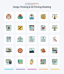 Creative design thinking and d printing modeling vector