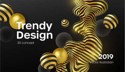 Dynamic 3D Abstract Shapes vector image