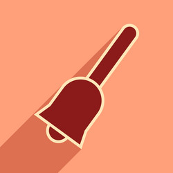 flat with shadow icon and mobile application bell vector image