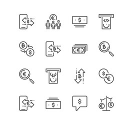 Set of finance related icons vector