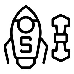startup rocket launching with database symbol vector image
