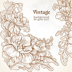 Vintage Poppies Frame Vector Image