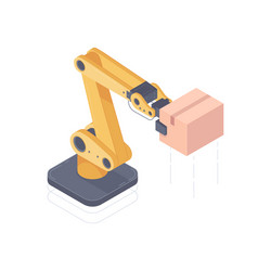 Automated robot arm isometric vector