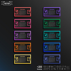 infographic design list with colorful square vector image