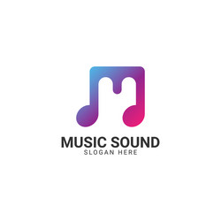 music letter logo template m eps10 vector