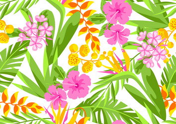 pattern with tropical flowers decorative exotic Vector Image