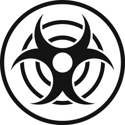 Sign of biological threat icon simple style vector