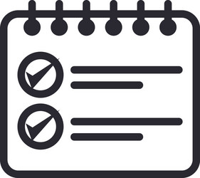 check marks in notebook line style icon vector image
