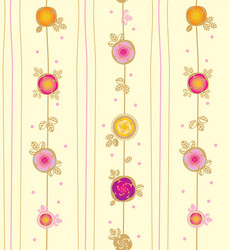 Rose and leaves with in vertical liners vector