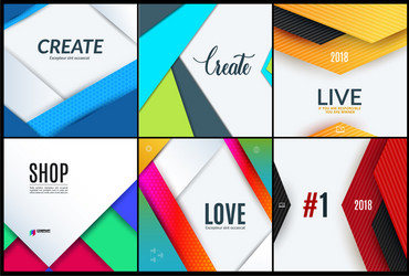 set material design of abstract elements vector image
