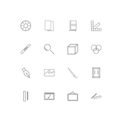 creative process and design linear thin icons set vector image