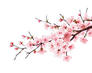 Sakura Branch with Flowers Vector Image