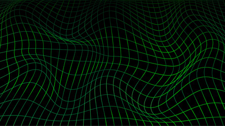 3d distorted wireframe grid warp template design vector image