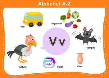 Alphabet letter v-video vulture van Royalty Free Vector