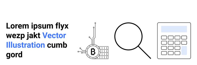 bitcoin mining search and calculations vector image