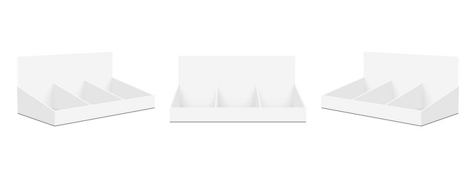 blank display carton counters set front and side vector image