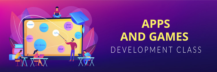 coding workshop concept banner header vector image