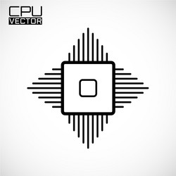 cpu microprocessor microchip circuit board vector image