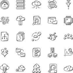 database and storage icons vector image