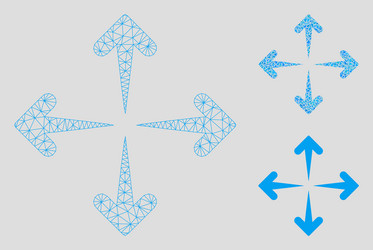 expand arrows mesh wire frame model vector image