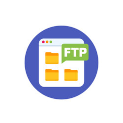 ftp icon with file folders flat design vector image