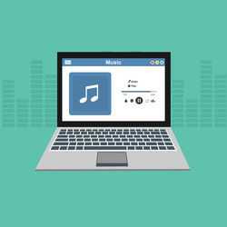 media player application app template with flat vector image