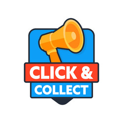 megaphone symbol representing click and collect vector image