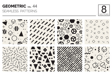 Minimal geometric seamless patterns set vector